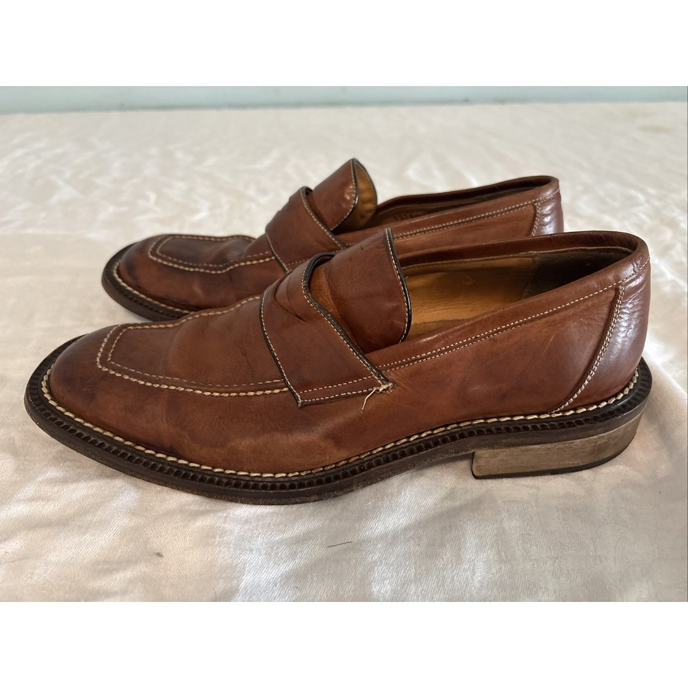 Bachrach Men's‎ Brown Leather Penny Loafers 93794, Size 9 Made in Italy - Picture 2 of 5